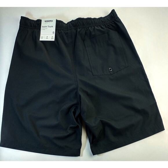 Sonoma Goods For Life Swim Board Shorts Men's Small Black Drawstring Waist Lined - Picture 2 of 8